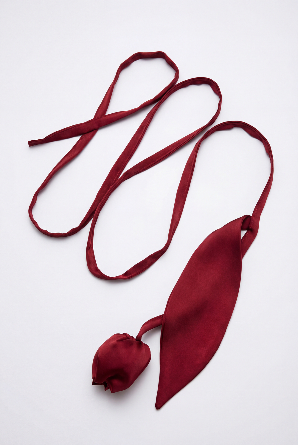 Пояс-галстук тюльпан бордо
