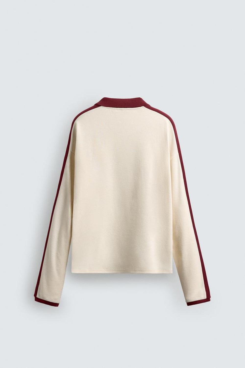 ZARA ПОЛО С ВЫШИВКОЙ В СТИЛЕ РЕТРО, ЖЕЛТОВАТО-БЕЛЫЙ