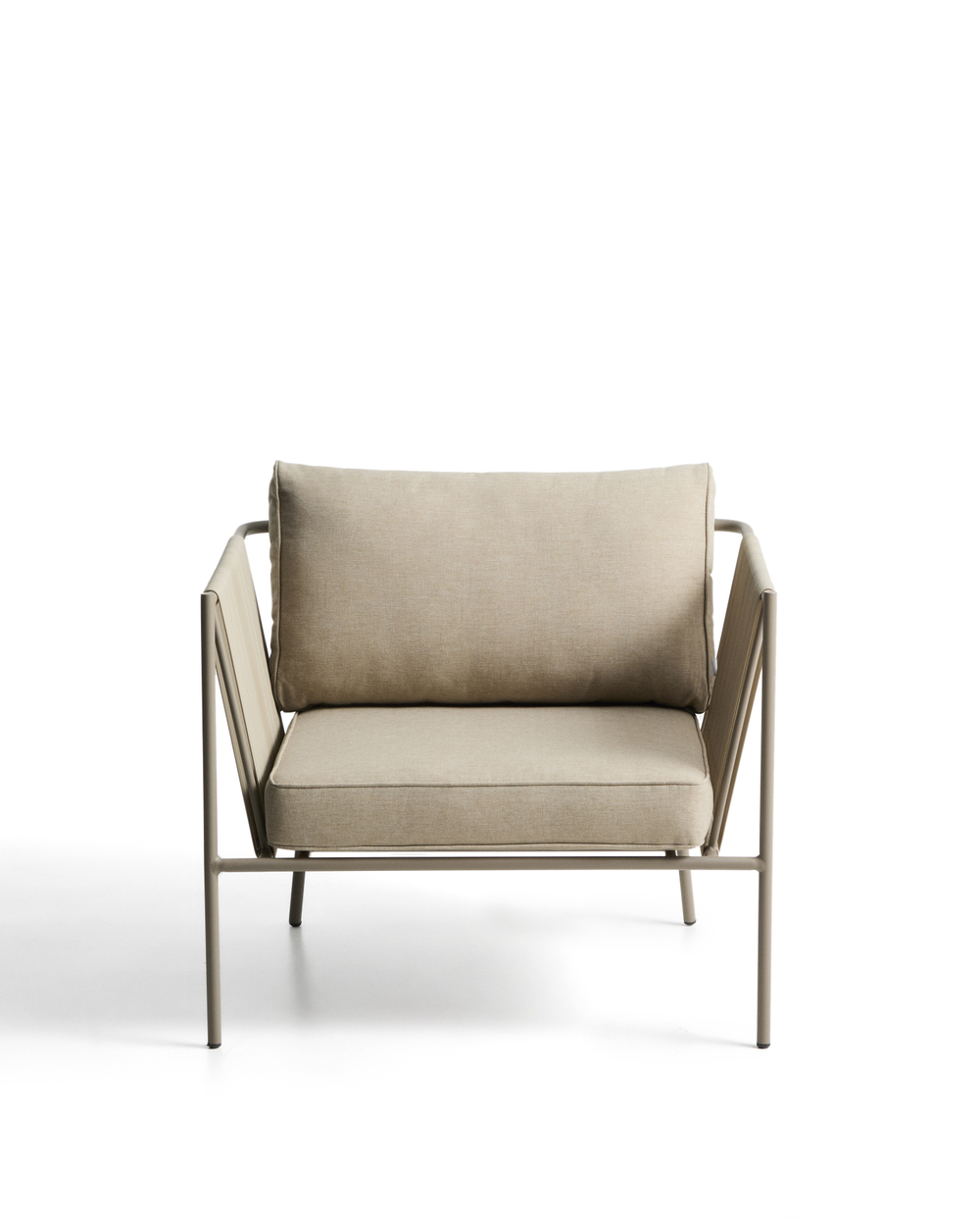 Уличное кресло Zivia из веревки цвета экрю и стали таупе 178 см