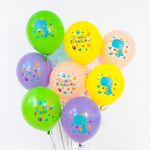 Шар (12''/30 см) Динозаврик в короне, С Днем Рождения!, Ассорти, пастель, 1 ст, 25 шт.