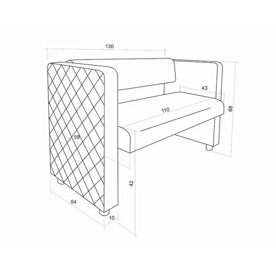 Диван &quot;Йокки&quot; , экокожа черный