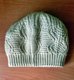 Набор зимняя женская шерстяная шапка и шарф, цвет охра