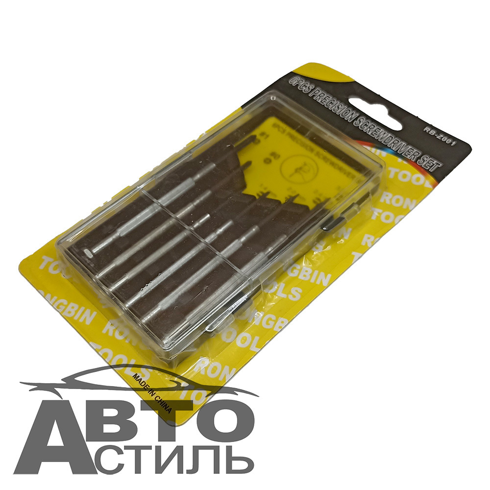 Набор отверток   6пр тонкие (3крест+3плоские) в упаковке RB-Z001
