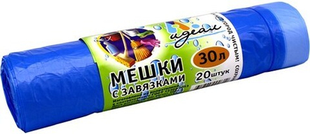 Мешки мусорные 30 л, (15 мкм) "Идеал" (20 шт)