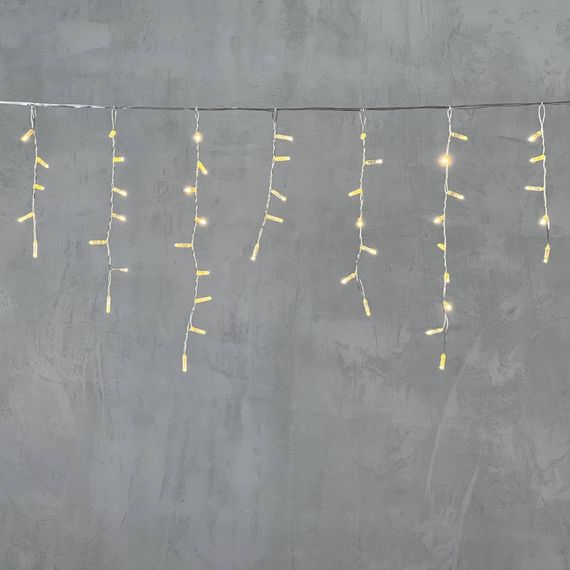 Светодиодная бахрома с колпачком 4,9*0,5 м., 189 теплых белых LED ламп, прозрачный провод ПВХ, IP65, Beauty Led (PIL189CAP-10-2WW)