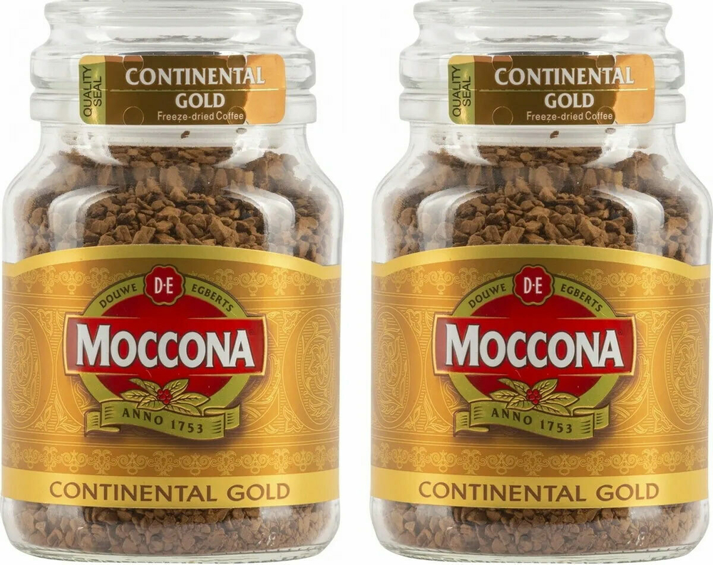 кофе растворимый Moccona Continental Gold, 95 г стеклянная банка (Моккона) х 2 шт