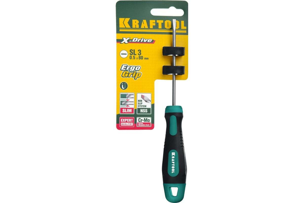 Отвертка KRAFTOOL SL, 3,0x80мм 250071-3.0-080
