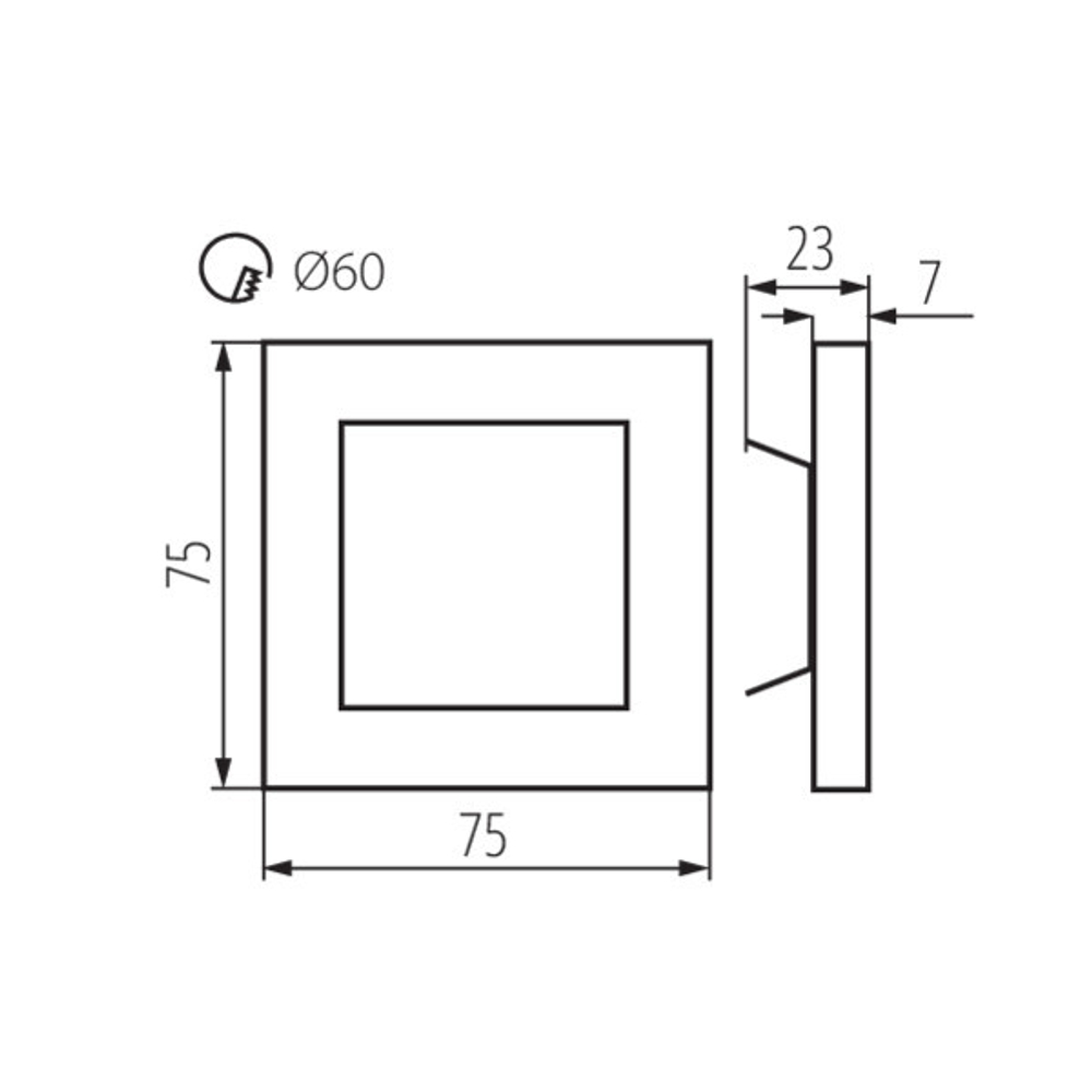 Cветильник в подрозетник KANLUX APUS LED B 3000К WW