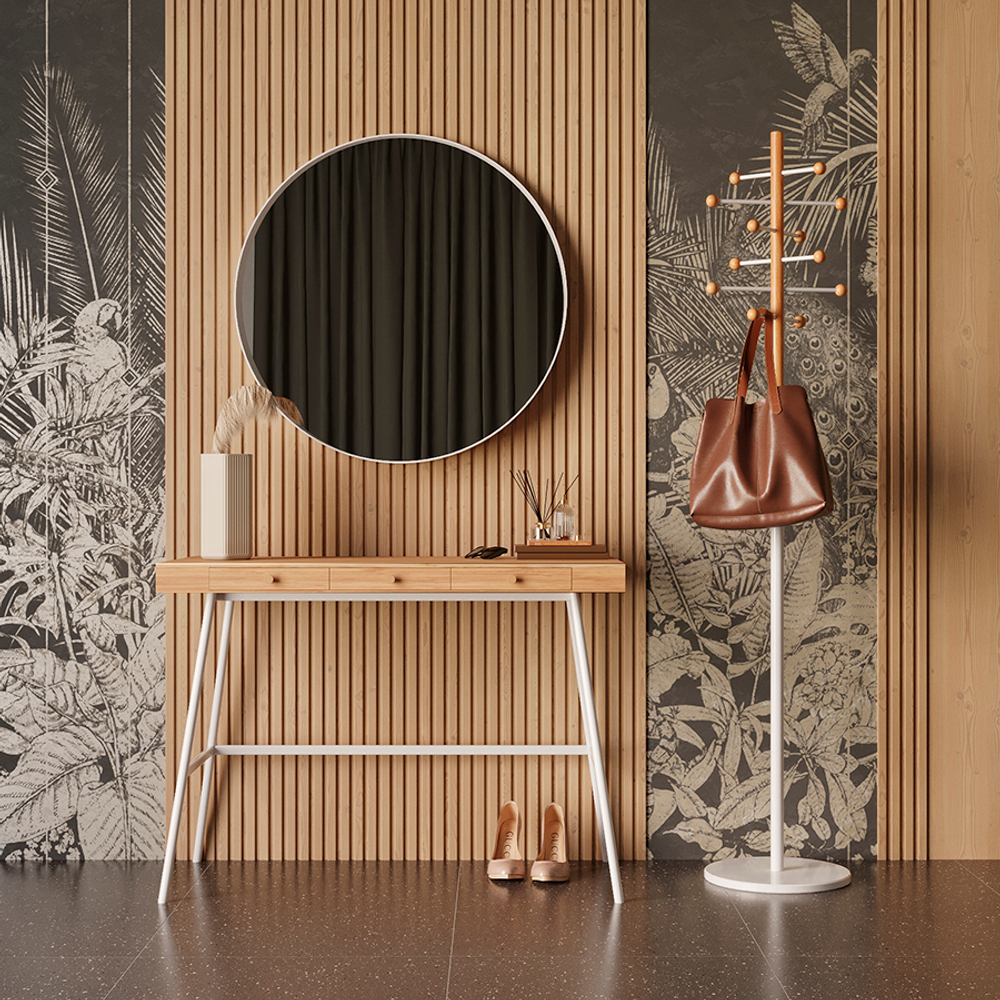 Вешалка напольная marias, 173 см, белый мрамор/натуральное дерево