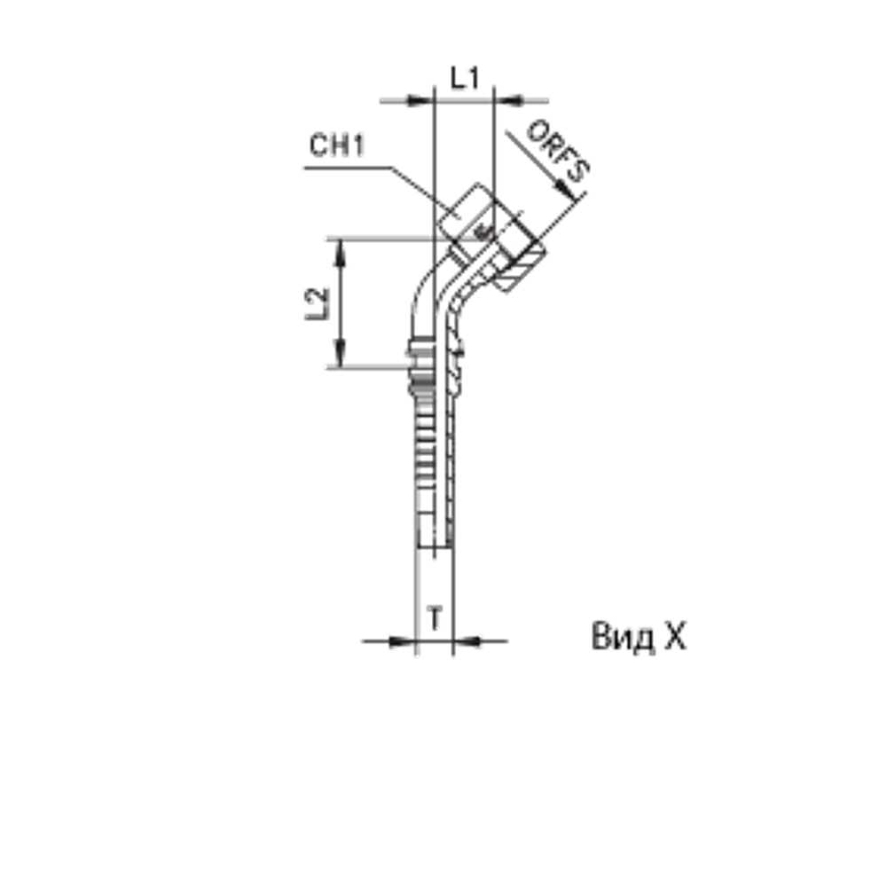 Фитинг DN 38 ORFS (Г) 2 (45) Interlock