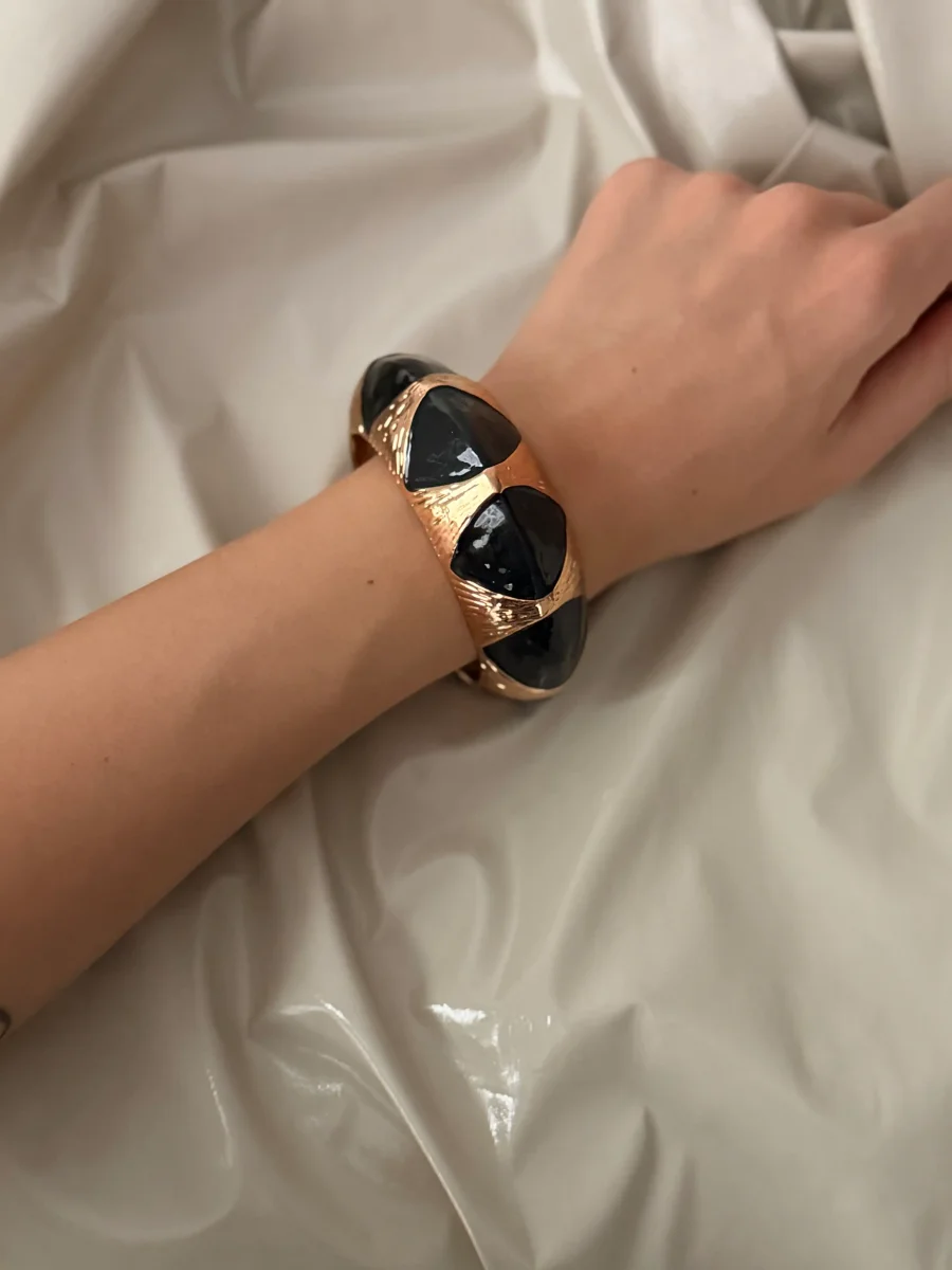 Браслет широкий Диора, Черный