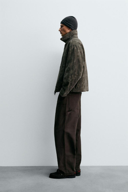 ZARA КУРТКА С ЦВЕТОЧНЫМ ПРИНТОМ, ТЕМНЫЙ ХАКИ