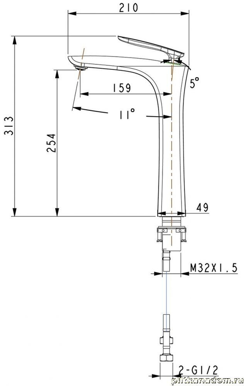 Смеситель Timo Helmi для раковины 4011/00-16F белый/хром