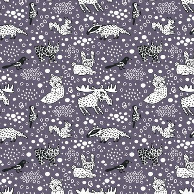 Buy baby fabric Forest Animals purple