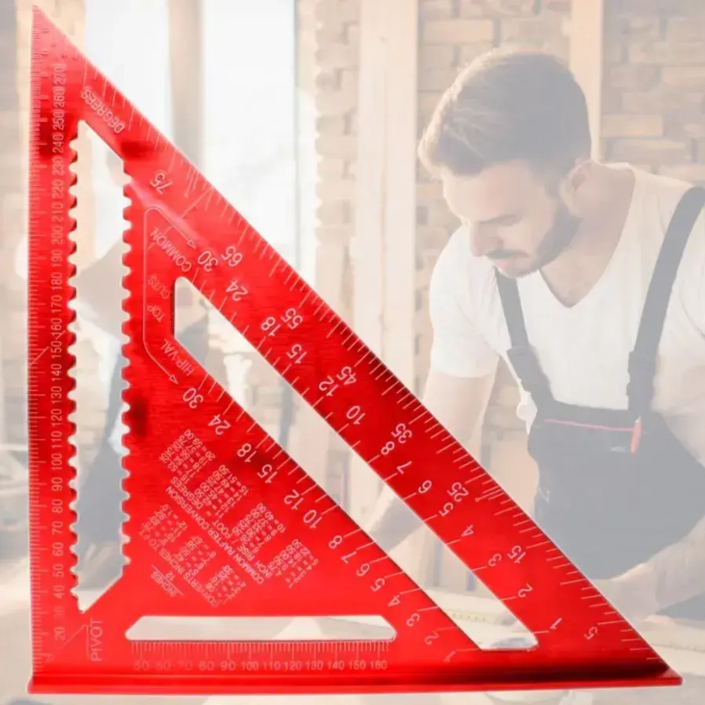 Линейка угольник Свенсона 300 мм красный, алюминий