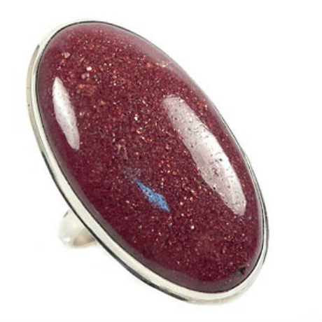 Кольцо "Паллада" авантюрин натуральный