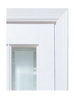 Межкомнатная дверь Прима белый жемчуг со стеклом