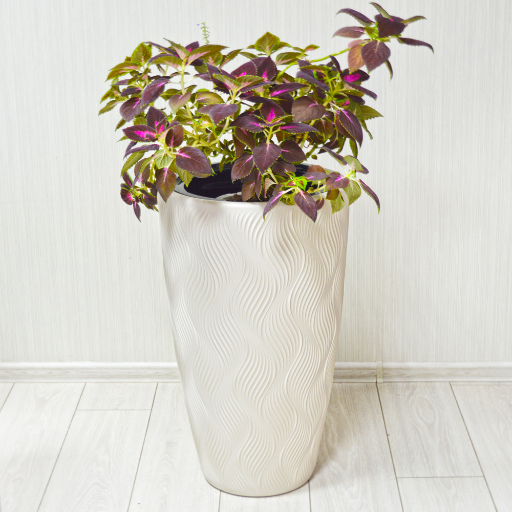 Кашпо Флэйм 61л, со вставкой 289*230мм (светло-бежевый)