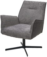 Кресло М-City DISAUR Белфаст (Belfast) поворотный на 360 градусов, Xd841-16 Серый, букле, Gino-457 Серый, ткань, Черный