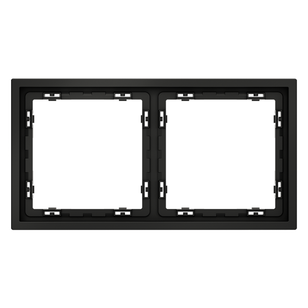 Рамка пластиковая VOLTUM S70 на 2 поста, (черный матовый)