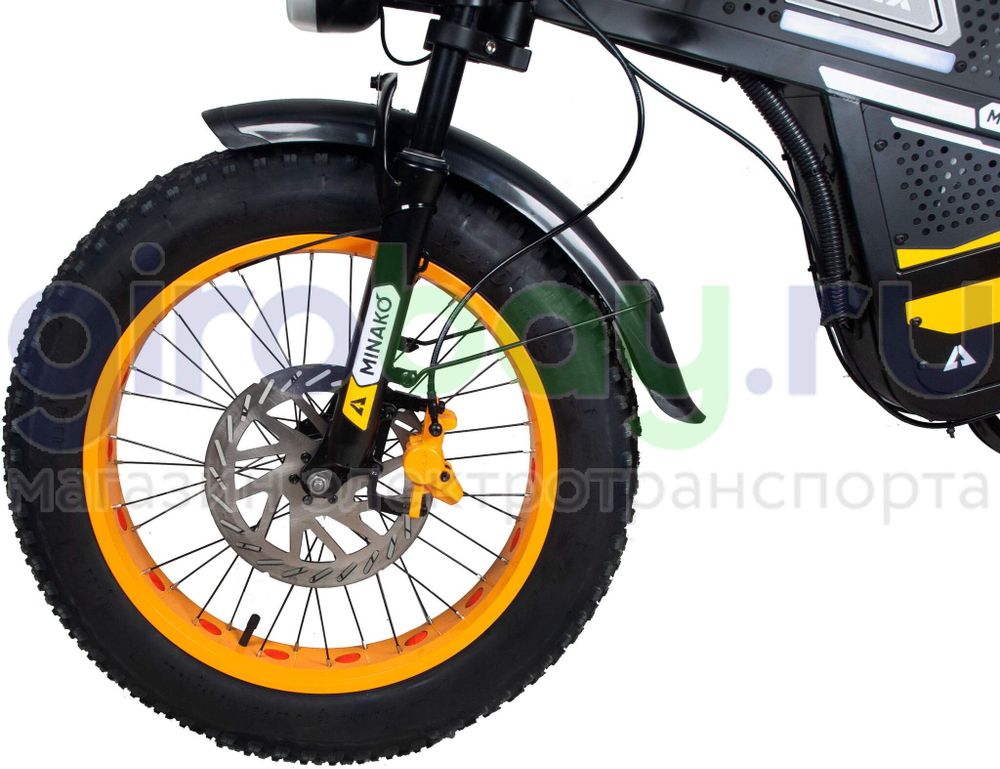 Электровелосипед Minako APEX (48V/20Ah) - Желтый фото №8