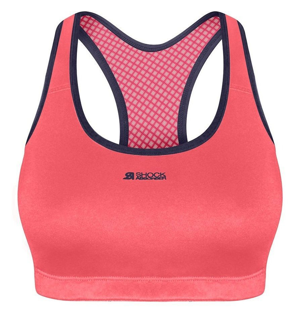 Коралловый спортивный бюстгальтер без застежек (Размер: XL) (Цвет: коралловый)