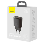 Зарядное устройство Baseus Compact Quick Charger U+C 20W - Black