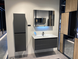 Тумба с раковиной Orka Likya 100 5002489 подвесная Антрацит матовый