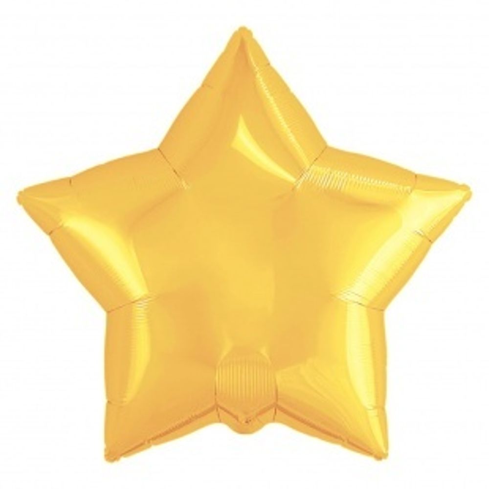 Фольгированный шар звезда, желтый