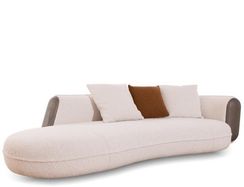 Диван полукруглый Suspense, 268 см, белое букле