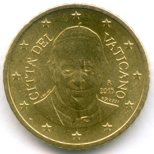 50 евроцентов 2015 год. Ватикан. Регулярный выпуск. Тип 5. Нордик AUNC