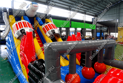 Коммерческий надувной батут "Робот" 16*4*5 м