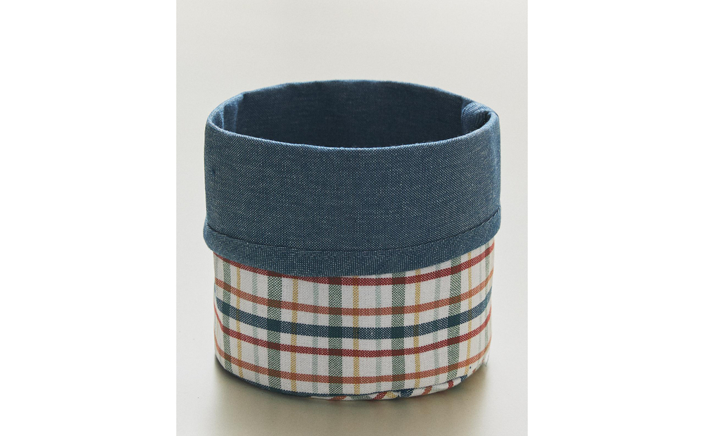Корзина для хранения Zara Home, хлопок, синий, 9230/049
