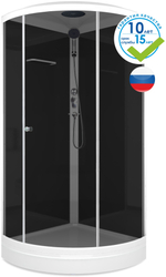 Домани Simple v1.2 С КРЫШЕЙ (99) 90*90*218 (БЕЗ пульта, черн.стенки, тонир.стекла, низк.поддон)