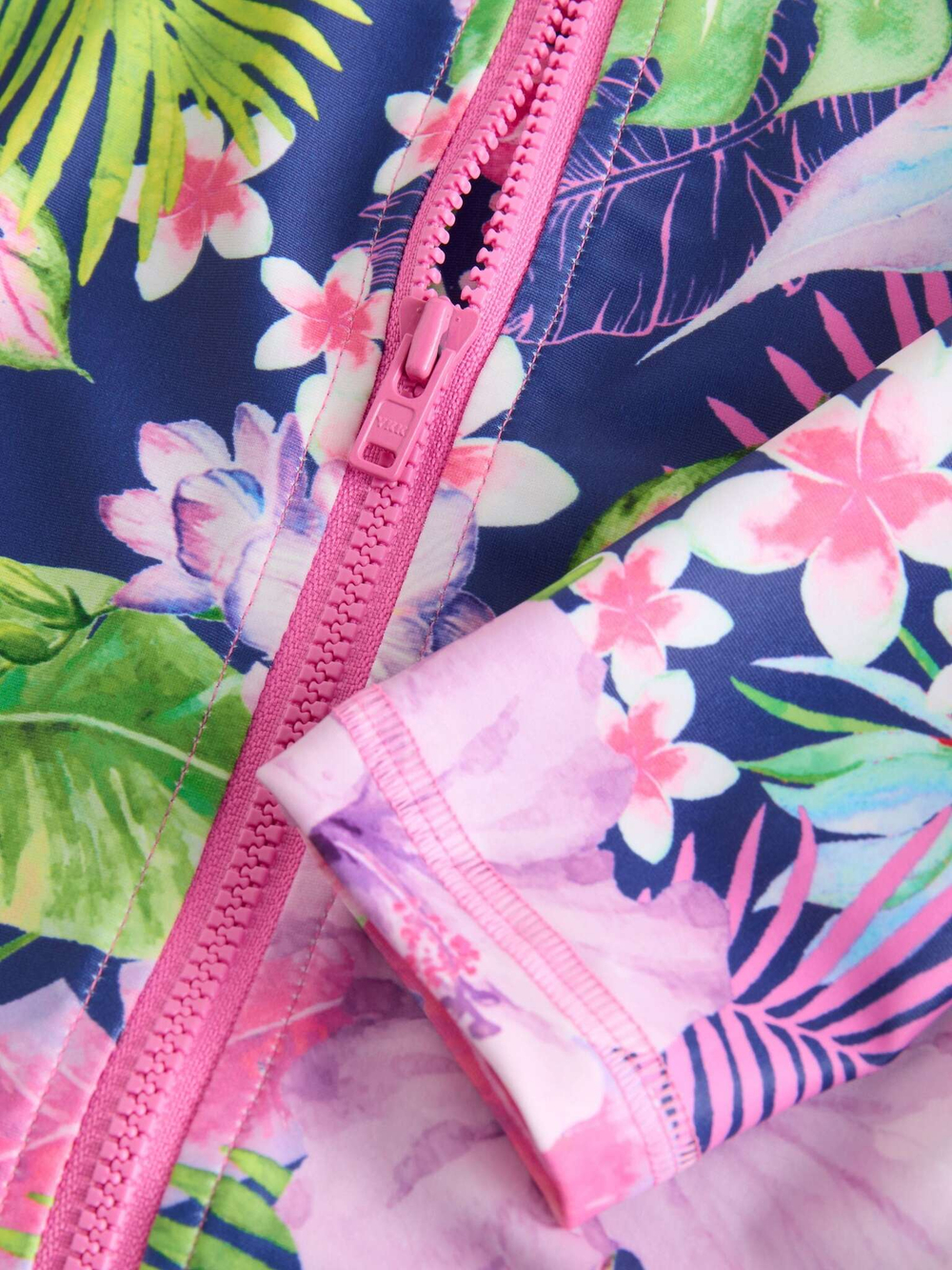 Купальник слитный на молнии для девочки Next E76-818, Темно-синий, Розовый