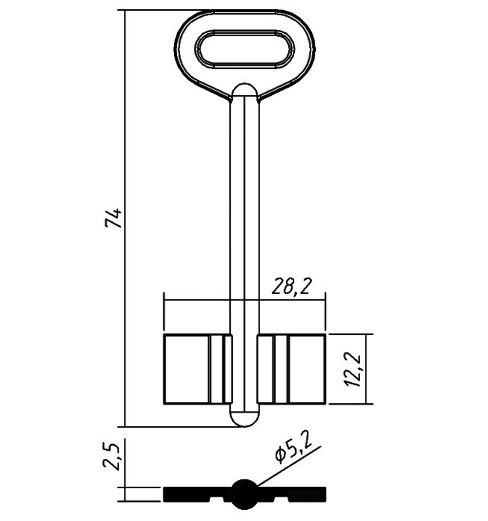 Заготовка сувальдного ключа 12721 MRP1D