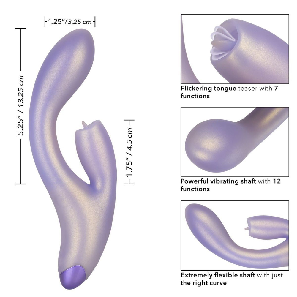 Сиреневый вибратор-кролик GKiss - 19 см. (Цвет: сиреневый)