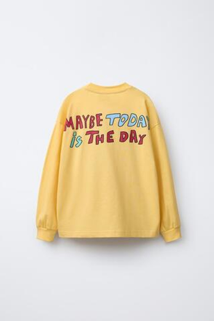 ZARA ФУТБОЛКА С НАШИВКОЙ «ТИГР», ОХРА