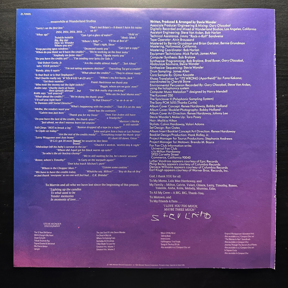 Stevie Wonder - In Square Circle (Италия 1985г.)