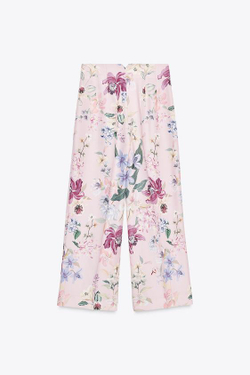 ZARA БРЮКИ С ЦВЕТОЧНЫМ ПРИНТОМ, РАЗНОЦВЕТНЫЙ