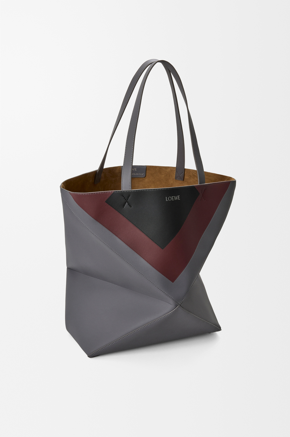 Loewe Сумка-тоут XL Puzzle Fold из телячьей кожи наппа, темно-серый