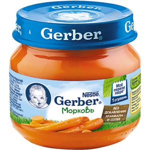 ПЮРЕ GERBER МОРКОВЬ 80ГР