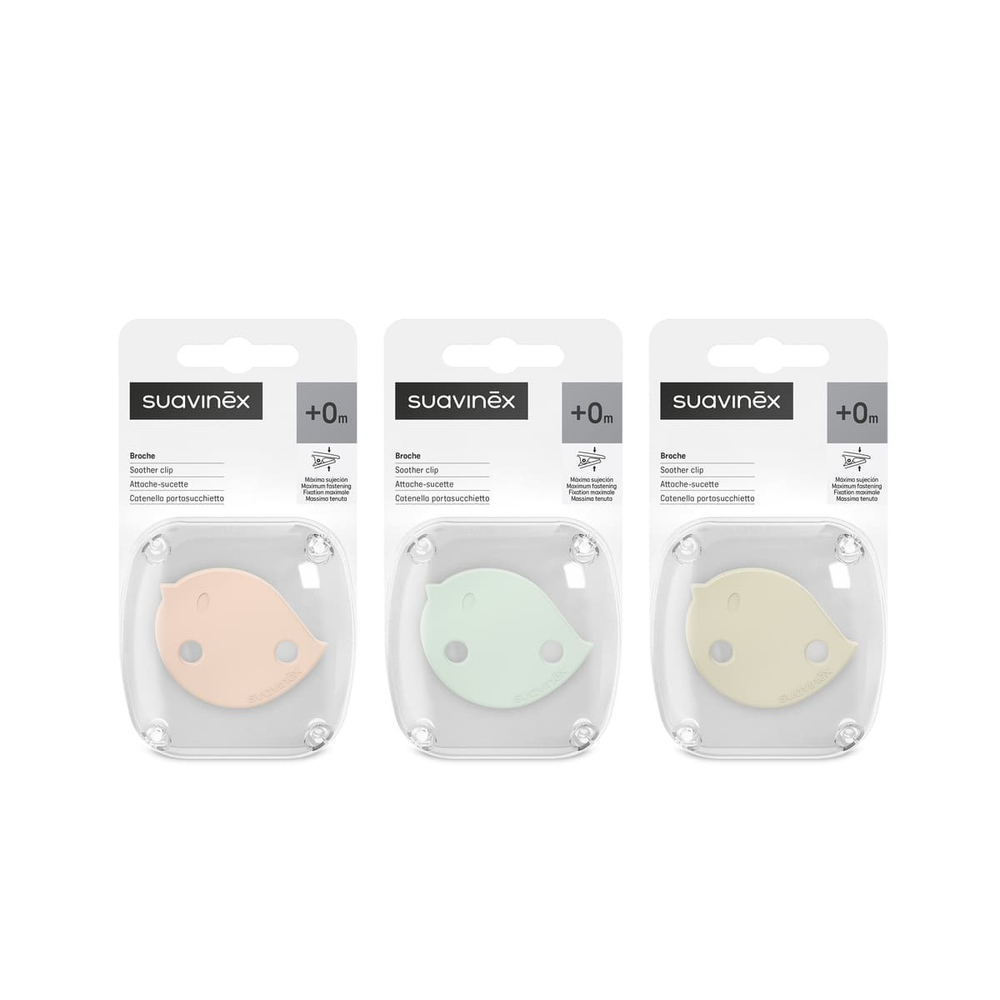 Клипса с цепочкой для пустышки Suavinex Birdies зеленая