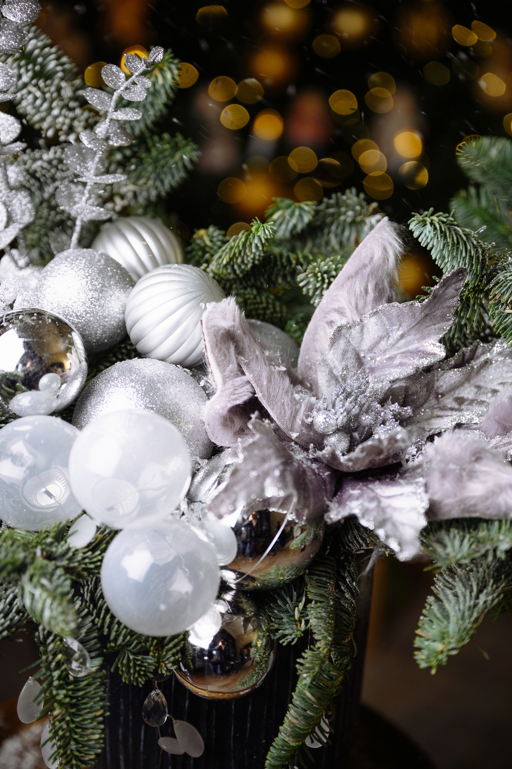 Композиция в кашпо Зимний узор