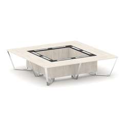 Steel Meet Стол переговорный квадратный MM-PR.B.SP-16K Денвер Светлый/Графит Глянец/Нержавеющая Стал