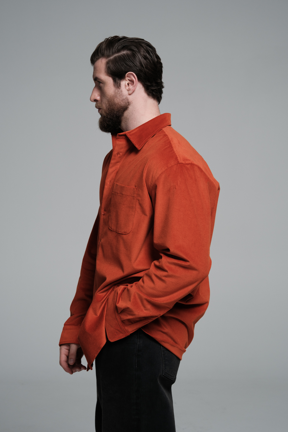 Рубашка из вельвета | terracotta