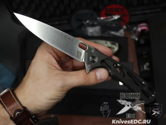 Нож складной НОКС Майор сталь M390, серый Титан 328-159506