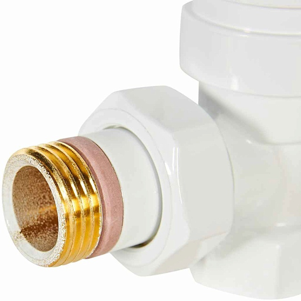 Комплект клапанов термостатических угловой STOUT Design - 1/2" (ВР/НР-американка, PN10, Tmax 120°C, EPTF уплотнение, цвет черный)