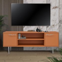 Тумба под ТВ Арт Колор matte 155см Стайл Сильвер Томленый оранжевый матовый
