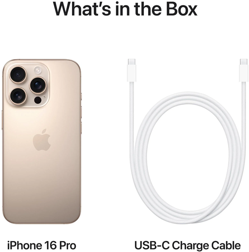 Смартфон Apple iPhone 16 Pro 128 ГБ, Dual: Только eSim, Desert Titanium (пустынный титановый)